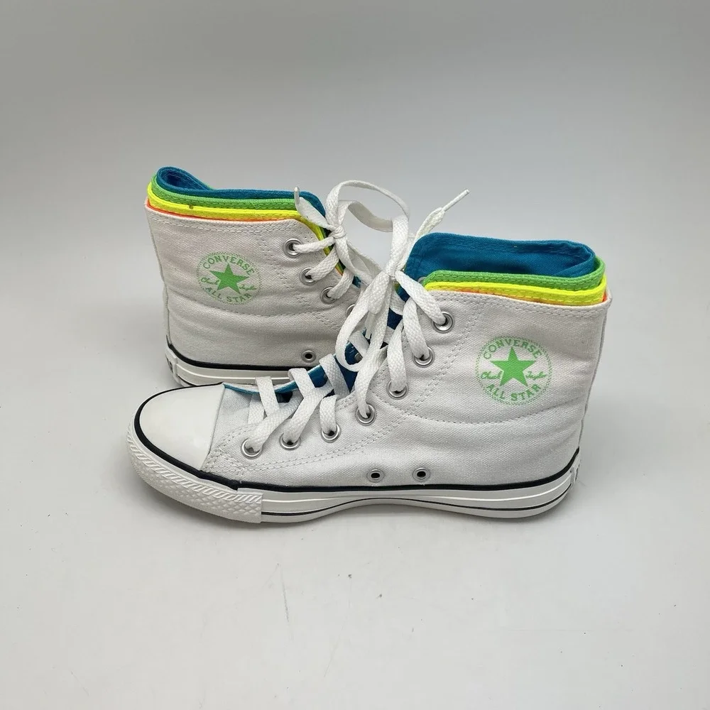 Converse Chuck Taylor Sneakers Womens 6 Quad Fold‎ Hi White Causal Shoes 137560C